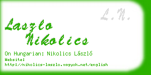 laszlo nikolics business card