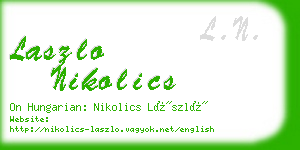 laszlo nikolics business card